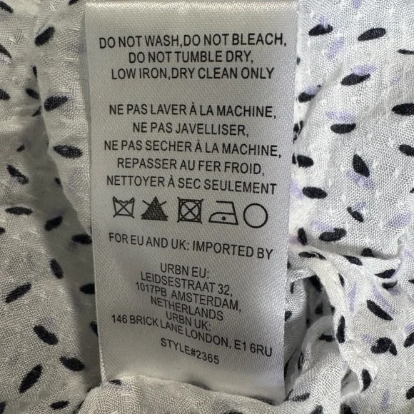 Anthropologie Hutch White Blue Open Back Smoke Ruffled Blouse - Picture 11 of 11